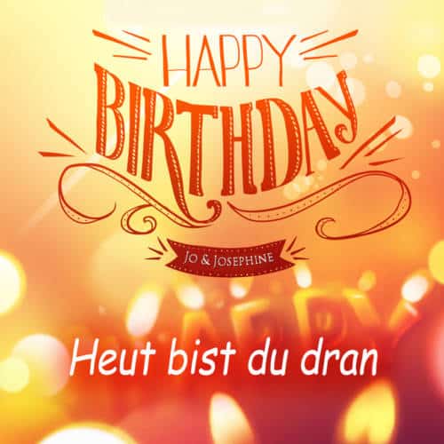 Glückwunsch zum Geburtstag Cover des Geburtstagsliedes mit Aufschrift happy birthday