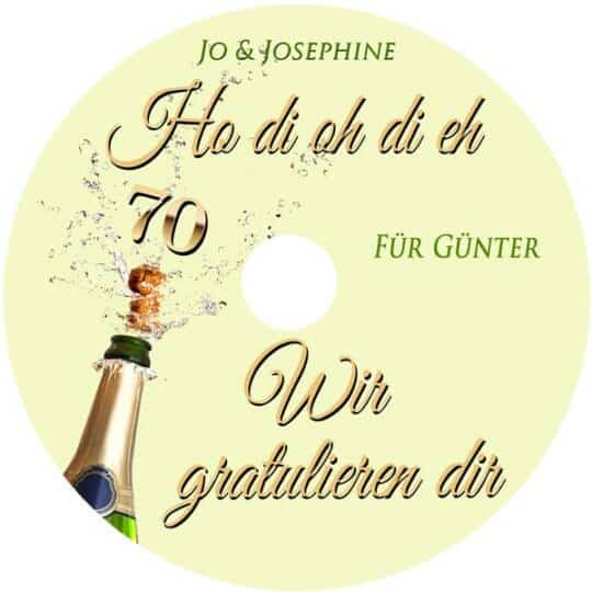 CD Label Wir gratulieren dir Geburtstagsgrüße zum 70.