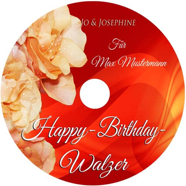 Geburtstagslied Erwachsene cd geburtstagswalzer label der CD Aufschrift Happy-Birthday-Walzer