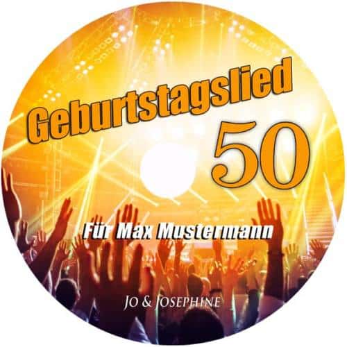 Label personalisiertes geburtstagslied - cd zum 50. geburtstag