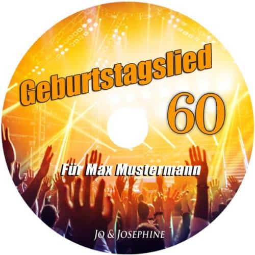 personalisiertes geburtstagslied - cd zum 60. geburtstag label
