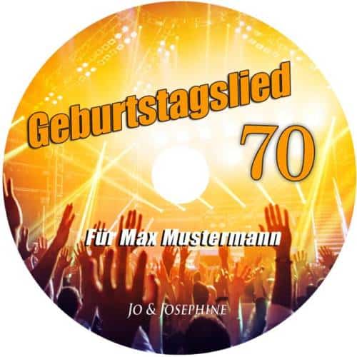 personalisiertes geburtstagslied - cd zum 70. geburtstag label