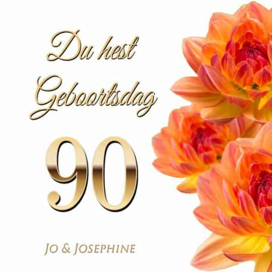 Plattdeutsches Geburtstagslied zum 90. Cover mit Blumen Geburtstagsgruß auf Plattdeutsch