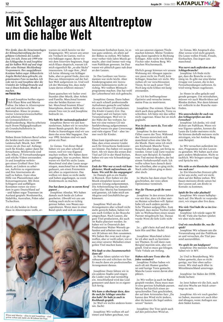 Jo & Josephines Interview in der Zeitschrift Katapult